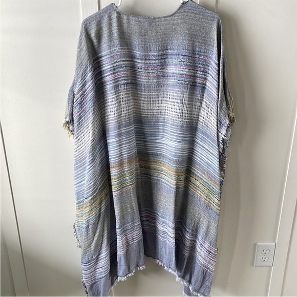 🍑🔥Boutique - Blue & Multi-Colored Boho Swim Cover Up - OS - Picture 2 of 4